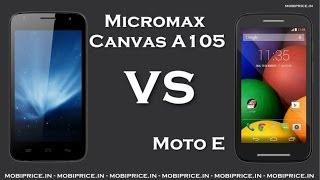 Compare Online Moto E vs Micromax Canvas A105 Price Specification Review