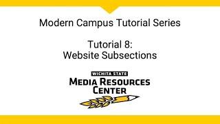 8. Website Subsections