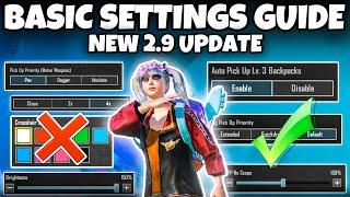 All 2.9 BASIC SETTINGS GUIDE IN BGMI(Tips & Tricks) Mew2.