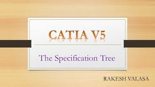 Specification tree in CATIA V5