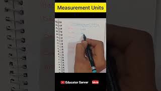 Measurement Units #shorts #maths #measurement #units by Sarver Sir