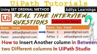 How to insert another column in between two different columns using UiPath | DataTable Automation