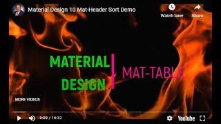 Material Design 10 MAT-TABLE Adding and Removing Columns Demo Overview