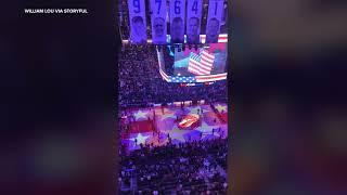 Fans at Raptors game continue trend of booing US anthem in Canada