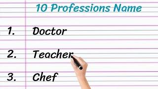 Write 10 Professions Name in English || Learn Professions Name in English