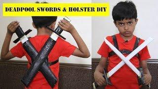 How to make Deadpool Swords with Newspapers | Easy Deadpool Katana and Holster DIY | Paper Swords