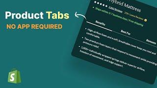 How To Add Product Tabs In Shopify [NO APP REQUIRED]