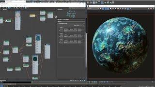 Procedural bump and shading in V-Ray RT GPU (CUDA).