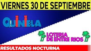 Resultados Quinielas nocturnas de Córdoba y Entre Rios Viernes 30 de Septiembre