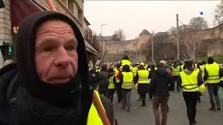 Manifestation ds gilets jaunes à caen reportage France 3 Normandie JTM