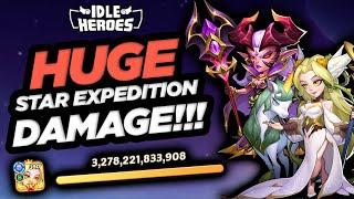 Idle Heroes - HUGE Damage for SOLO Fairy Queen Vesa vs Star Expedition Boss!!!