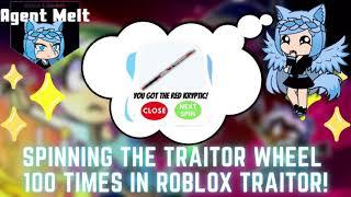 Spinning the Traitor Wheel 100 times in Roblox Traitor! || Agent Melt