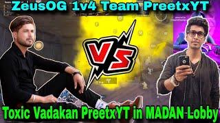 Toxic Vadakan PreetxYT in MADAN Lobby || PUBG MADAN || madan op || PreetxYT || MADAN