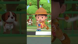 Look Left & Right Before Crossing! ️ | Leo the Wildlife Ranger | Kids Cartoons | #shorts #animals