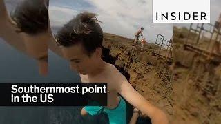 This 40-foot cliff jumping spot is the southernmost point in the US