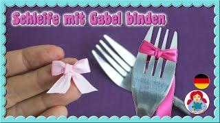 Schleife mit Hilfe einer Gabel binden • Super süß und einfach DIY