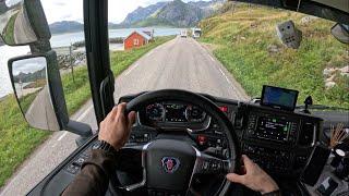 POV Truck Driving Scania R540 xT Northern Norway-Lofoten Island PART II