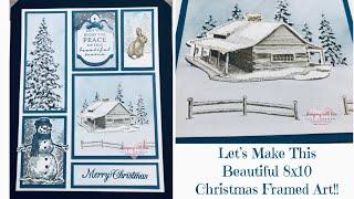 Framed Art Shadow Box with Peaceful Cabin and Snow Wonder Stamp Sets!