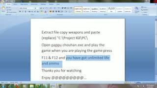 PROJECT IGI 1 cheat unlimited ammo & health & weapons