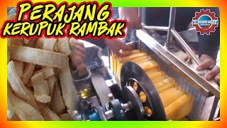 Proses Memotong Kerupuk Jari/Rambak Dengan Mesin