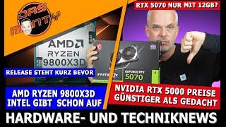 Nvidia RTX 5000 Preise günstiger als gedacht | RTX 5070 nur 12GB | Ryzen 9800X3D Intel kapituliert