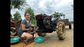 Full video. Girls repairs and restores old cars, agricultural machinery.