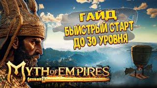 Быстрый старт до 30 уровня в Myth of Empires v1.0/ гайд по прокачки персонажа в Миф оф Импаерс