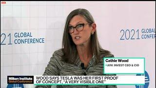 Cathie Wood Says $3,000 Is Ark's Base Case for Tesla Shares