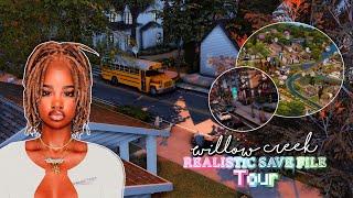 WILLOW CREEK REALISTIC SAVE FILE TOUR │THE EXIST SAVE FILE│ The Sims 4