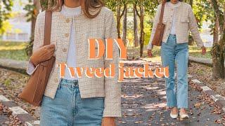 DIY Tweed jacket (with lining) in the simple way | Step by step sewing tutorial