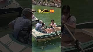 Tourist young lady rows the slowly ️ #boating #plazadeespaña #tourist #shortsvideo