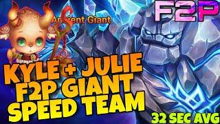 NEW GIANT SPEED TEAM WITH JULIE & RACUNI !!! 32 SEC AVG SUMMONERS WAR