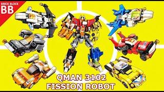 6 in 1 combiner : Qman 3102 Fission Robot FINAL !! ️ Speed build Lego Transformers Gobots puzzler