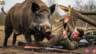 Tense Wild Boar Chase - The Perfect Shot During A Rush Hunt | Hunting Wild Boars Destroying Crops