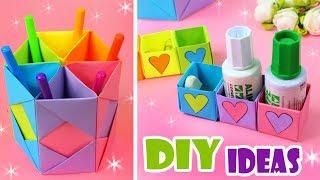 DIY ОРГАНАЙЗЕР СВОИМИ РУКАМИ ИЗ БУМАГИ И КЛЕЯ 2 ЯРКИЕ ИДЕИ Back to School