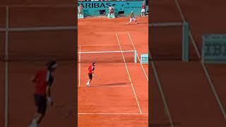 The first ever point between Nadal and Federer in a Grand Slam match 