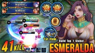 41 Kills!! Esmeralda MVP 20.1 Points, Super Intense Battle!! - Build Top 1 Global Esmeralda ~ MLBB