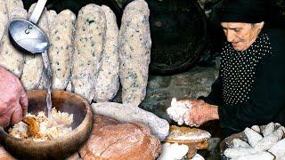 SOPAS DE PASTOR con BOLAS DE SEBO y PAN en el monte. RECETA tradicional de los pastores del Pirineo