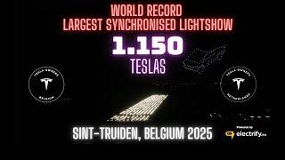 OFFICIAL - Tesla Light Show in Belgium 2025 - World Record 1.150 Teslas - by Simon Pollock