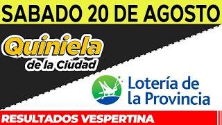 Resultados Quinielas Vespertinas de la Ciudad y Buenos Aires, Sábado 20 de Agosto