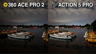 Insta360 Ace Pro 2 Vs DJI Action 5 Pro Night Mode Camera Test Comparison