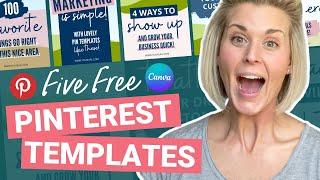 5 FREE Pinterest Pin Templates [CANVA Editing Tutorial!]