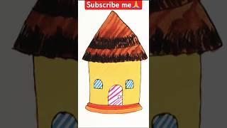 How to draw a hut/easydrawing/forbeginners #trending #shorts #short #easydrawing #drawing #diy #art