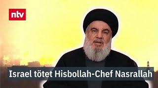 Hisbollah-Chef ist tot - Aufnahmen zeigen israelischen Luftschlag auf Beirut | ntv