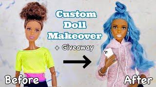 Custom Barbie Doll Makeover Transformation! + GIVEAWAY! My fans decided! Reroot| Repaint| Outfit