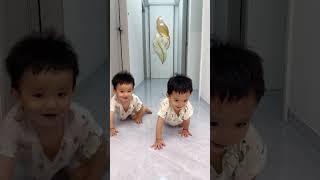 Pure Climbing is Time to Show Real Technique Twins Human Cubs Crawling Forward Summoning the Div
