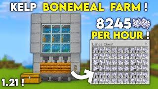 ULTRA FAST 1.21 ZERO TICK KELP BONEMEAL FARM TUTORIAL in Minecraft Bedrock (MCPE/Xbox/PC)