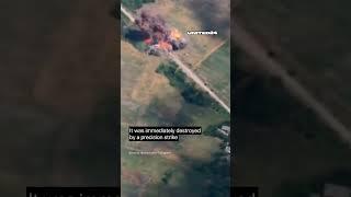 Ukrainian reconnaissance UAV operators spotted a Russian BM-21 Grad #warinukraine #russia #shorts