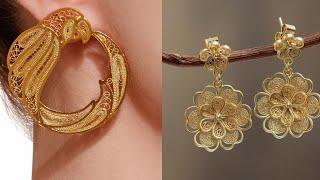 Arabic design earring beautiful new collection latest earring design round tops earrings#