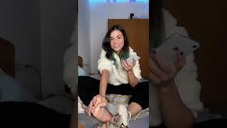 Beautiful girl removes socks to show feet